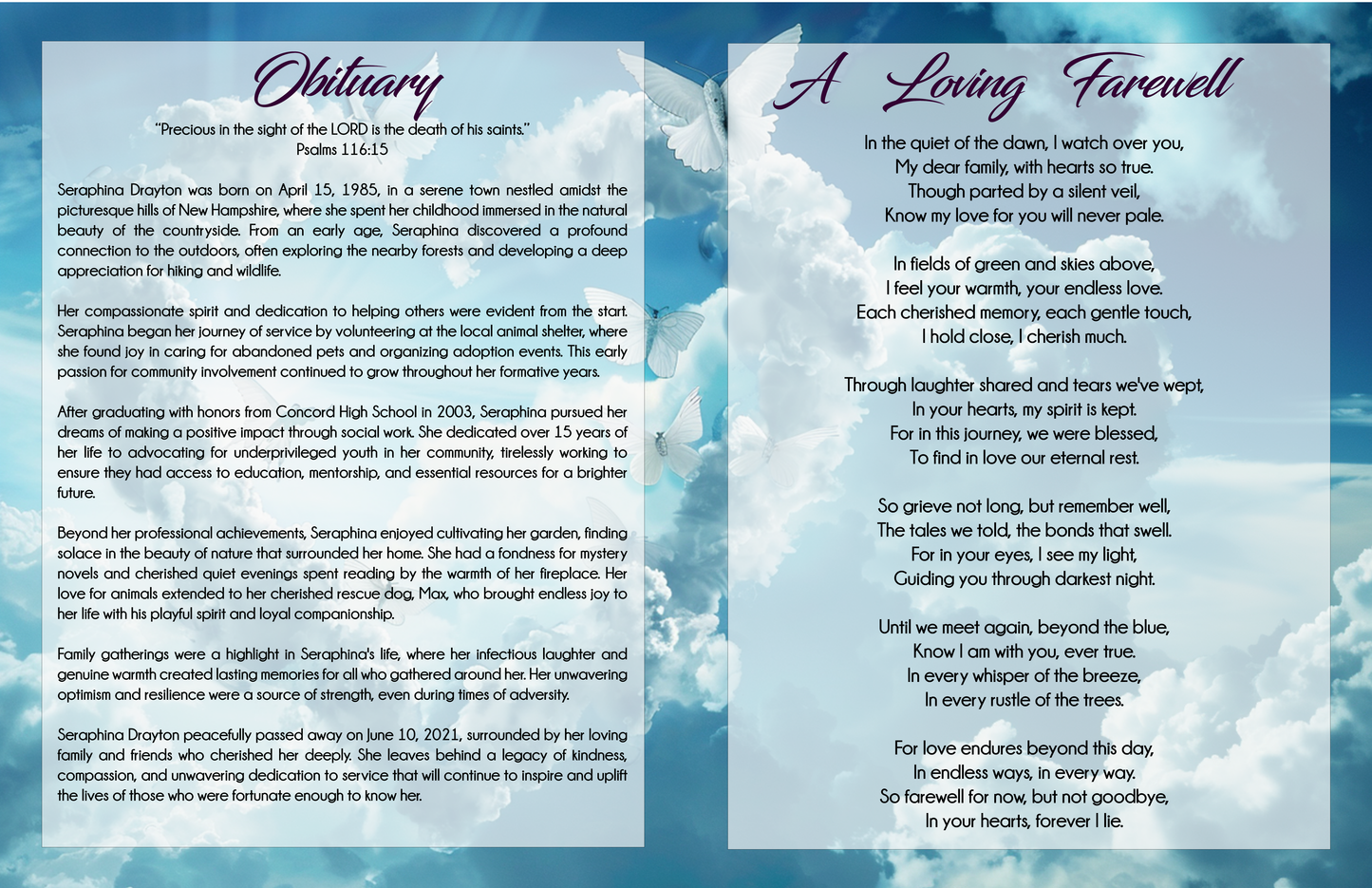Funeral Program #387